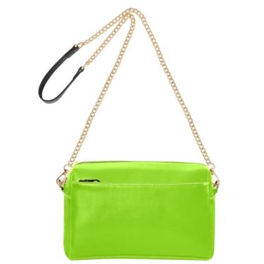 Imagem de Joitme Bolsa feminina tiracolo bolsa para celular alça de corrente de couro PU bolsa de ombro verde maçã