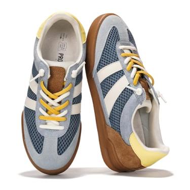 Imagem de Project Cloud Tênis casual feminino – Palmilhas de espuma viscoelástica com cadarço e tênis moderno feminino leve – resistente à água e antiderrapante para mulheres (veredicto), Camurça azul, 41