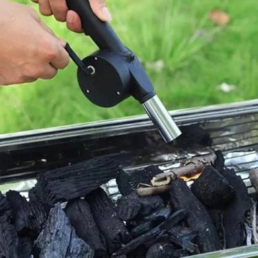 Imagem de Assoprador manual para churrasqueira carvão lareira ventilador com manivela