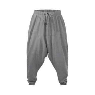 Imagem de Calças Harem Masculinas De Algodão E Linho, Ajuste Solto, Respirável, 
