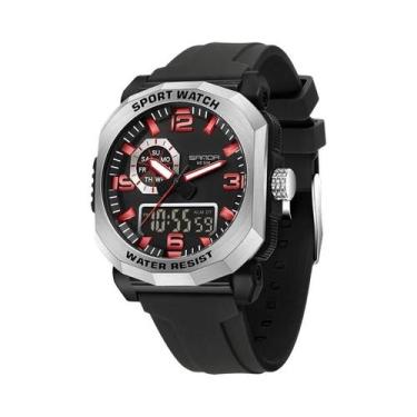 Imagem de Relógio Masculino LED Analógico Digital À Prova D'Água Quartz Multifun