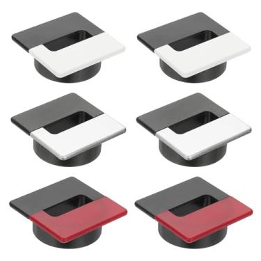 Imagem de PATIKIL Argola de mesa de 7 cm, 6 peças, organizador de cabos para escritório, casa, mesa, preto, preto, branco, preto/branco e prata