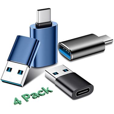 Imagem de Temdan Adaptador USB para USB C, pacote com 4, 2 conversores de carregador tipo C fêmea para macho A 】 e 【2 x USB C macho para USB fêmea】 Adaptador OTG para Apple Watch Ultra 8 9, iPhone 15 Pro Max 14