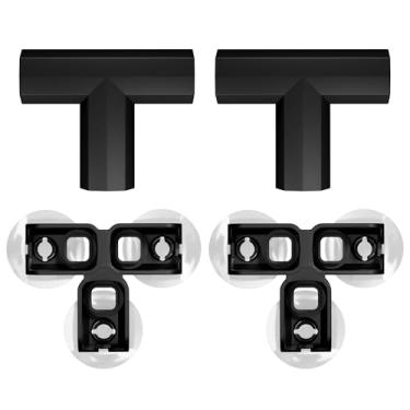 Imagem de FXW Cercadinho de acrílico para cães, conjunto com 2 fivelas T complementares para compartimento, para cercadinho de 61 cm, preto