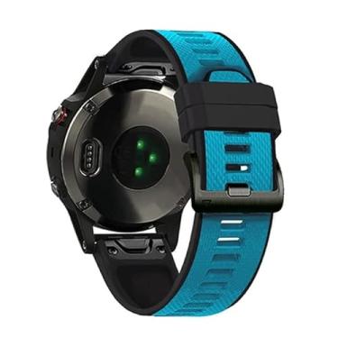 Imagem de Clouism Pulseira de relógio colorida de liberação rápida de 26 22 mm para Garmin Fenix 6X 6X Pro Watch Pulseira de ajuste fácil para relógio Fenix 6 6 Pro (Cor: D, Tamanho: 26 mm Descent Mk1 D2)