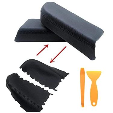 Imagem de Kohnkdllc Capa para apoio de braço do painel da porta frontal serve para Honda Pilot 2009-2013 (somente parte de couro) com ferramenta de remoção (preto)
