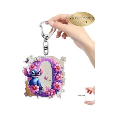 Imagem de Chaveiro Acrílico Roxo Disney Lilo&Stitch 2 Polegadas Letra A-Z Nome E