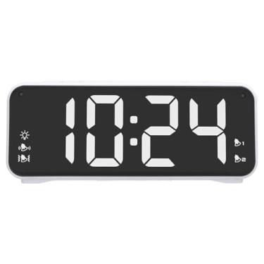 Imagem de Dioche Despertador Duplo Extra Alto Com Agitador de Cama Despertador Vibratório Poderoso para Pessoas Com Sono Pesado Visor LED Grande Brilho Ajustável Função Soneca Material ABS