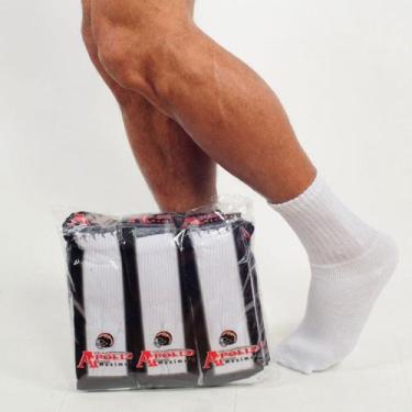 Imagem de Kit Com 20 Pares De Meias Masculina Cano Alto Longo Esportiva Grossas 