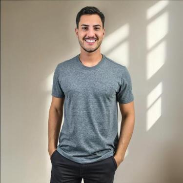 Imagem de Camiseta Masculina Ora 100 Algodão Atacado - LuckBaby, Cinza mescla, G