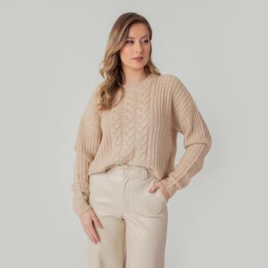 Imagem de Suéter susie tricot textura feminino - Susie Modas, Bege, G