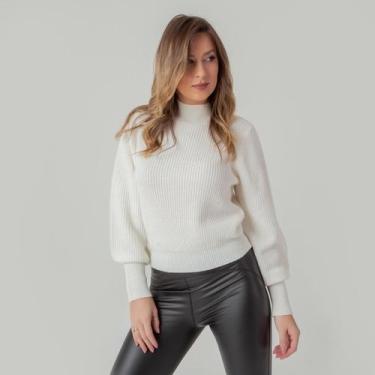 Imagem de Suéter susie tricot gola alta feminino, Branco, GG