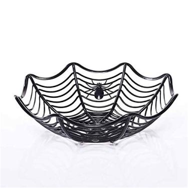 Imagem de Cesto de Teia Aranha Halloween Tigelas Plástico Tigela Frutas para Balcão Porta Doces Pedir ou Receber Travessuras Favors Festa Decoração Ornamento Pr