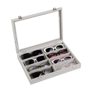 Imagem de Organizador de óculos de sol Frebeauty, bandeja de 8 slots com tampa t