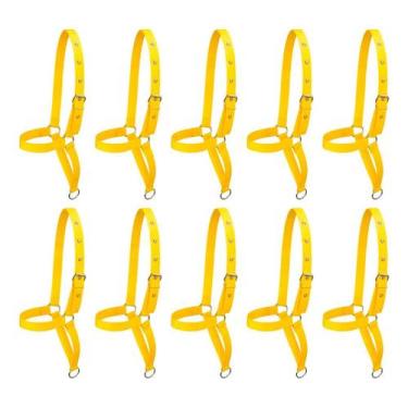 Imagem de Kit 10 Cabrestos de Fita para Bezerro SV39021 - Amarelo - Selaria Vert