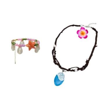 Imagem de Acessórios De Fantasia Moana E Vaiana Para Meninas: Conjunto De Clipe 