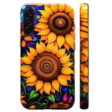 Imagem de Bcov Capa de camada dupla para Galaxy A17 5G, lindos girassóis à prova de choque, capa rígida híbrida + capa protetora de silicone para Samsung Galaxy A17 5G