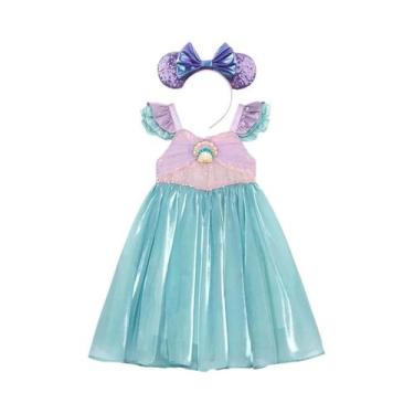 Imagem de Vestido De Princesa Ariel Da Pequena Sereia Para Meninas, Fantasia Cas