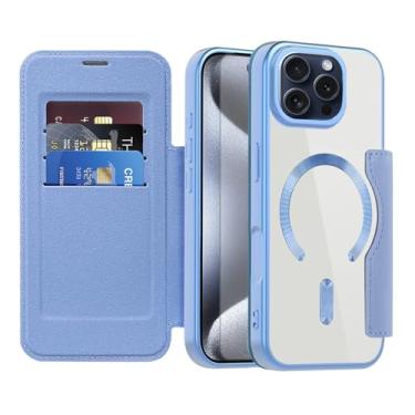 Imagem de Asuwish Capa de telefone para iPhone 15 Pro 6,1 polegadas capa carteira magnética com protetor de tela de vidro temperado flip porta-cartão de crédito bloqueio RFID acessórios para celular i Phone15