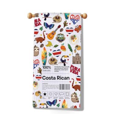 Imagem de WSNANG Toalha de cozinha Costa Rica com design de preguiça e floresta tropical Costa Rica Toalha de lembrança de viagem (Costa Rica TW)
