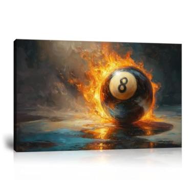 Imagem de Decoração de parede de casa de jogos pinturas de bilhar para quarto masculino bilhar clube bar sala de bilhar academia sala de estar quarto impressões emolduradas 30,5 cm C x 40,6 cm L