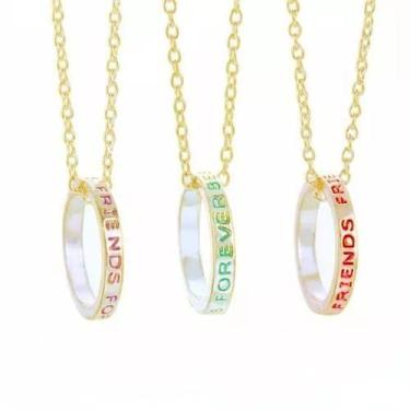 Imagem de Cordão Best Friends Forever Folheado A Ouro 18k - 3 Pçs - Milena Folhe