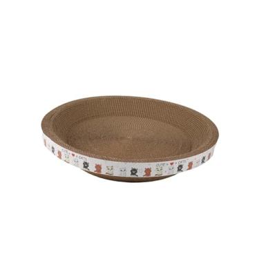 Imagem de IEUDNS Arranhador de Papelão 2 em 1 para Gatos: Protege Móveis, Multiuso, Ideal para Sala de Estar e Treinamento, 45x45x9cm