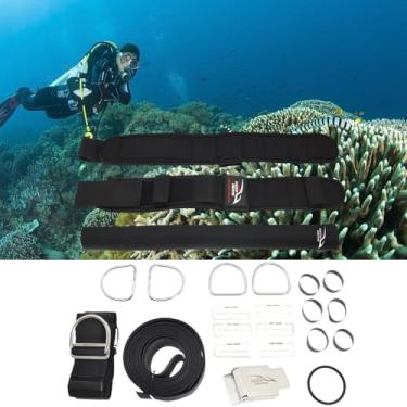 Imagem de Conjunto de arnês de placa traseira ajustável Equipamento de mergulho ultraleve Aço inoxidável Neoprene Nylon Snorkeling Equipamento de mergulho para exploração de recifes