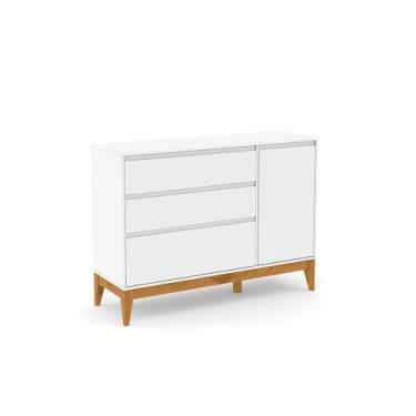Imagem de Comoda Matic Nature Clean Laqueado Branco Soft  Eco Wood