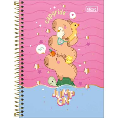 Imagem de Caderno Espiral Capa Dura 1/4 CapyClub 80 Folhas Sortido Tilibra