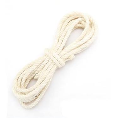 Imagem de Corda de juta de 5 mm, corda de 4,6 m, corda de artesanato natural perfeita para obras de arte, jardinagem, agrupamento, acampamento, decoração e artesanato DIY (cor: branca)