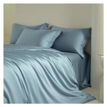 Imagem de Conjunto de cama de verão 600TC de tecido macio e sedoso - Jogo de capa de edredom Queen King casal solteiro, fronhas, jogo de cama (C 200 x 230 cm Conjunto de 4 peças)