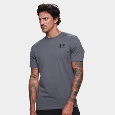 Imagem de Camiseta Under Armour Sportstyle Masculina, Chumbo, Preto, P