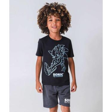 Imagem de Conjunto Infantil Sonic Tam 4 a 10 Preto-86092, 10, Preto, Cinza