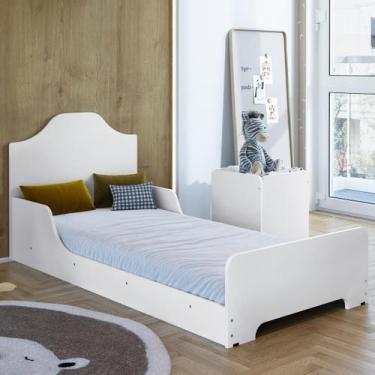 Imagem de Cama Montessoriana Infantil Quarto Criança Aconchego Branca Montessori