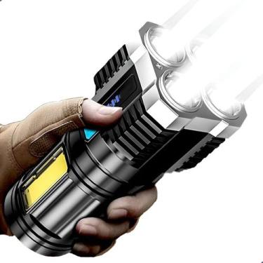 Imagem de Lanterna Tática LED 4 Núcleos Super Potente Recarregável USB À Prova D