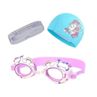 Imagem de Kit Oculos Touca e Estojo de Natação Infantil Unicórnio - Hero Band, R