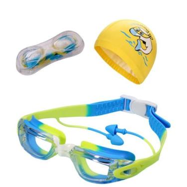 Imagem de Kit Óculos e Touca de Natação Infantil Hero Band Coleção Cores, Azul g