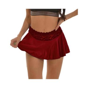 Imagem de Saia Mini De Renda Em Cor Sólida Para Mulheres, Sexy E Ultra Curta, Id