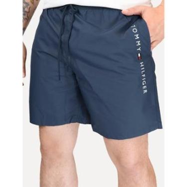 Imagem de Short Tommy Hilfiger Masculino Long Drawstring Core Logo Azul Médio-Masculino
