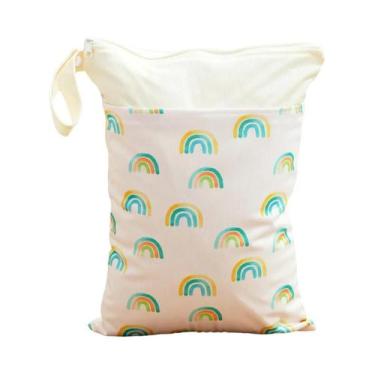 Imagem de Bolsa Impermeável Reutilizável 30x40CM Com Zíper Para Fraldas De Bebê 