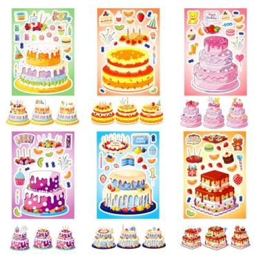 Imagem de Conjunto de adesivos com tema de sobremesa de 6 folhas para decoração de garrafas de água