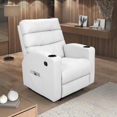 Imagem de Poltrona Cadeira Reclinável Florença Império Estofados Zero Wall Papai Sala Descanso Corano (Branco)