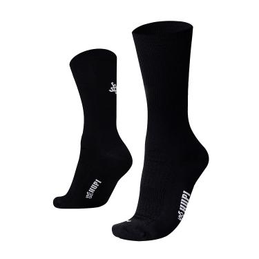 Imagem de Meia HUPI Lisa Preta Cano Médio 1 Par para Corrida Bike, Cor: PRETO, Tamanho: Único 36-42