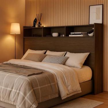 Imagem de Cabeceira Box Cama Casal 1,40 Melissa Com Prateleira e Nicho para Quar