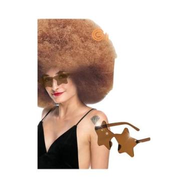 Imagem de Peruca De Cabelo Cacheado Volumoso Multicolorida De Fibra Sintética Re