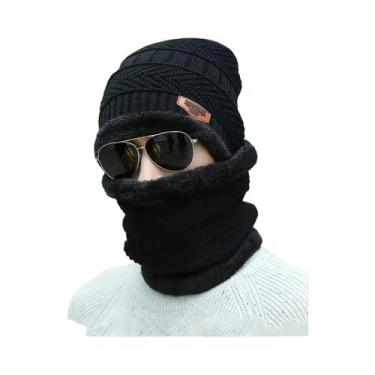 Imagem de Gorro De Ciclismo Masculino De Inverno Quente Em Lã E Algodão Com Prot