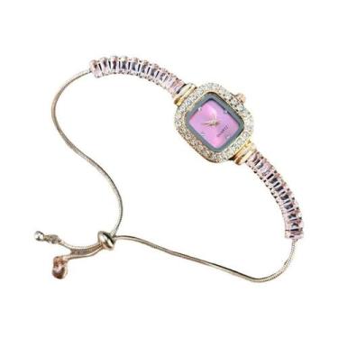 Imagem de Relógio Feminino De Quartzo Com Zircônia E Diamantes, Pulseira Flexíve