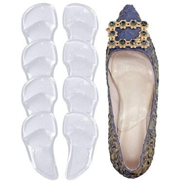 Imagem de Palmilhas transparentes de suporte de arco - palmilhas ortopédicas em gel para pés chatos e fascite plantar, almofadas de arco autoadesivas para aliviar a pressão e a dor no pé