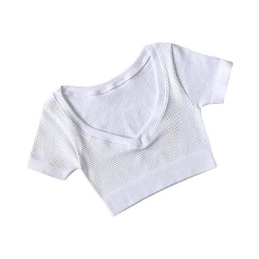 Imagem de Camisetas De Yoga Sem Costura Com Decote Em V Profundo Para Mulheres, 